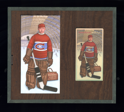 Picture, Helmar Brewing, Hockey Icers Card # 23, George HAINSWORTH, Red cap, arched ceiling., Montreal Canadiens